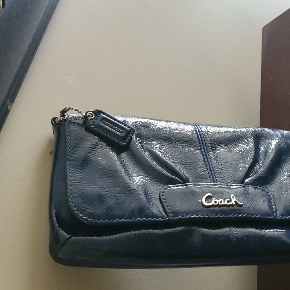 COACH Wristlet Navy Blue New Authentic Wallet FREE SHIPPING